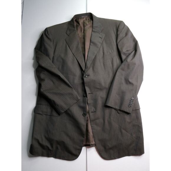 Ermenegildo Zegna blazer sport coat, 100% rayon, light brown pinstripe, 48R